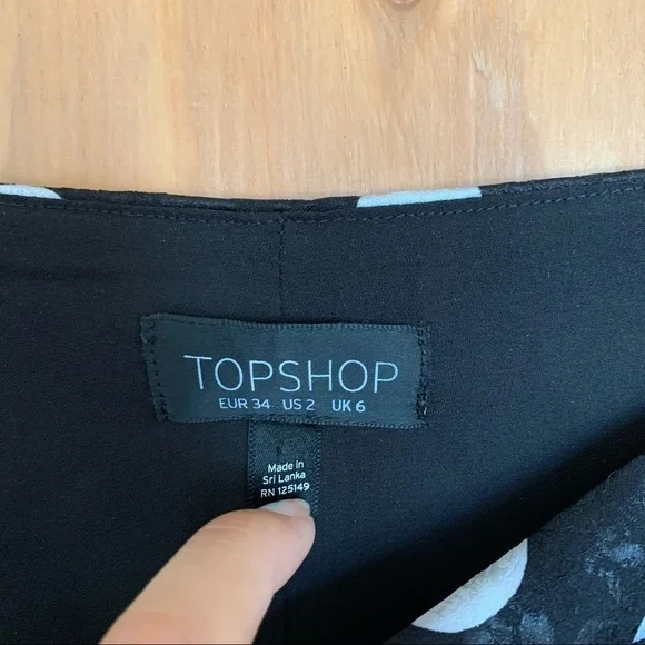 TOPSHOP polka dot black and white cami shift dress - Picture 3 of 4